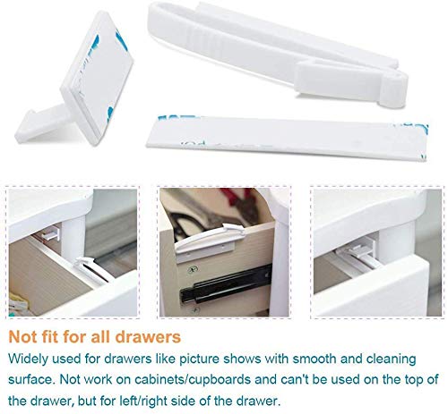 Child Safety Locks, Baby Proofing Drawers Locks, Coolrunner Baby Safety Invisible Drawer Latches with Strong Adhesive for Baby Care - No Tools or Drilling Required - NewNest Australia