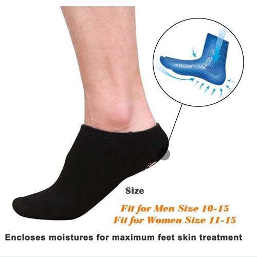 Wendapai Moisturizing Gel Spa Socks, Large Men's SPA Care Socks for Dry Cracked Rough Feet Repair Cracked Skin and Exfoliate US Men 10-15 2 Pairs Black - NewNest Australia