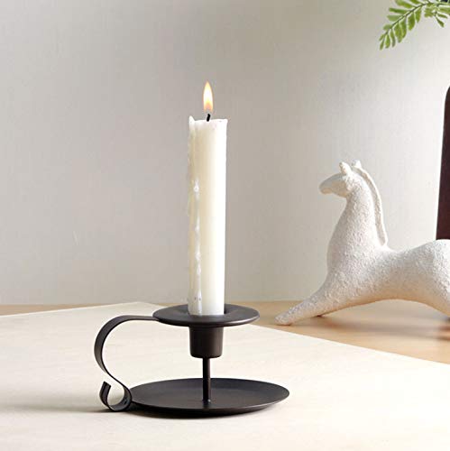 NewNest Australia - PRINTEMPS Wrought Iron Taper Candle Holder,Iron Candle Holders (1X2, Black) 1X2 