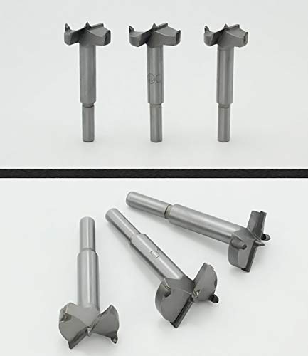 Meichoon Forstner Drill Bits Set 30-60mm 6PCS, Flat Wing Drilling Hole Hinge Cemented Carbide Carbon High Speed Steel Woodworking Drill Punching Bit with Round Shank DC02A 6 pcs - NewNest Australia