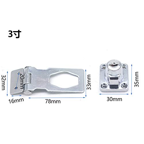 2 Packs Keyed Hasp Locks Twist Knob Keyed Locking Hasp for Small Doors, Cabinets and More,Stainless Steel Steel, Chrome Plated Hasp Lock Catch Latch Safety Lock (3Inch with Lock) 3Inch with Lock - NewNest Australia