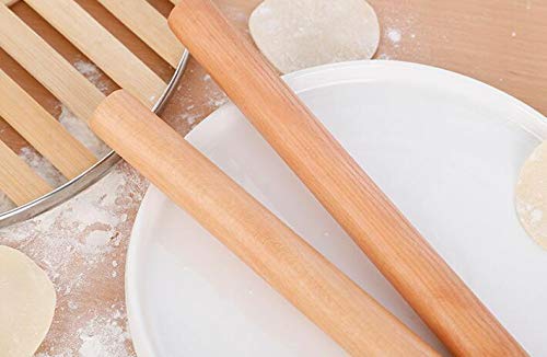 NewNest Australia - VNDEFUL 2PCS Solid Wood Rolling Pin Kitchen Baking Tool and Dough Stick Hand Rolling Pin Dumpling Wrappers 