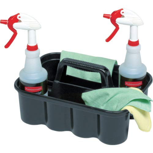 Rubbermaid Commercial Products Deluxe Carry Caddy for Cleaning Products, Spray Bottles, Sports/Water Bottles, and Postmates/Uber Eats Drivers, Black (FG315488BLA) 1 Pack - NewNest Australia
