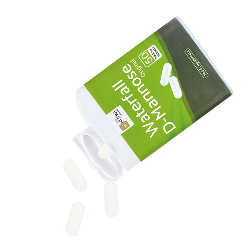 Waterfall D-Mannose 100 x 500mg Caplets (Easy to Swallow Tablets) - 100% D-Mannose Naturally Sourced from Birch - for Healthy Bladder Support - Vegan - SC Nutra (Sweet Cures) - NewNest Australia