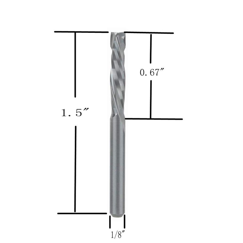 HOZLY UP & Down Cut 3.175x17mm Two Flutes Spiral Carbide Tool for CNC Router Compression Wood End Mill Cutter Bits Pack of 5 - NewNest Australia
