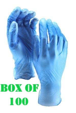 Strong Quality Blue Vinyl Powder Free LARGE Gloves | Latex Free Food Safe | Medical Examination Gloves | Ambidextrous Perfect for Everyday Use Pack of 100 | AQL 1.5 EN455 CLASS 1 - NewNest Australia