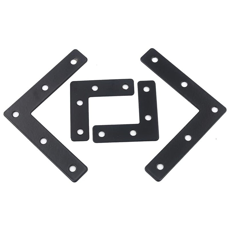 DGOL 20 Packs Two Sizes 3-1/8 inch and 2 inch"L" Black Flat Corner Braces with Screw, Picture Photo Frame Angle Bracket Black Iron 20 Packs - NewNest Australia