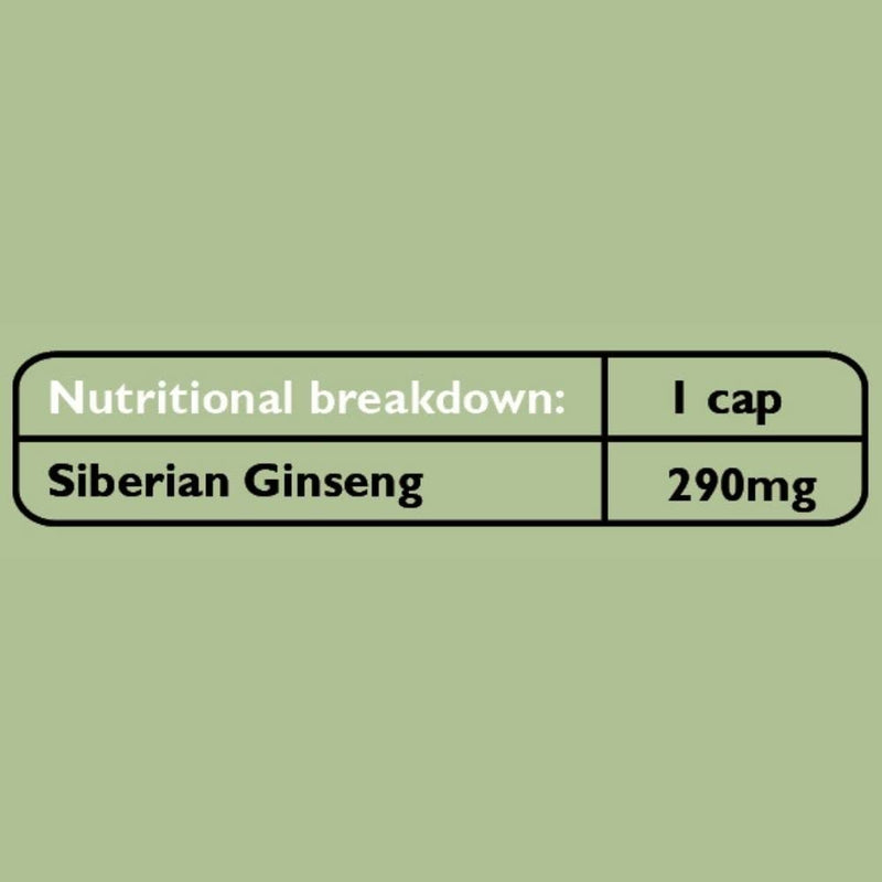 Fushi Organic Siberian Ginseng Capsules, 60 Caps | Fresh-Ground Whole Food | Strengthens Immune System, Purifies Blood, Stimulates Digestion | Ethical & Vegan | Manufactured in the UK - NewNest Australia