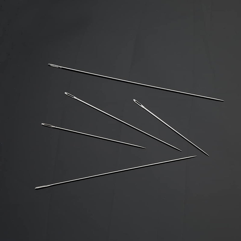 5 PCS Long Sewing Needles - 5 Size Large Eye Stitching Needles with Needle Storage Tube, 3.5inch to 6.8inch Hand Sewing Needles for Sewing Act Crafts, Upholster 5 PCS - NewNest Australia