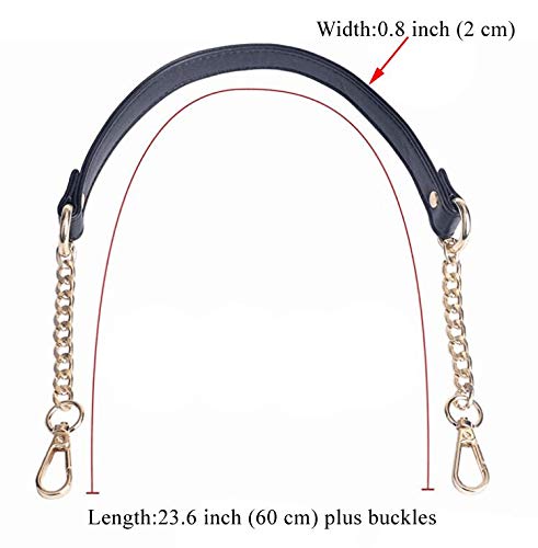 Beaulegan Purse Chain Handles - Microfiber Leather - Replacement for Shoulder Bag or Handbag 23.6 inch Long (2 PCS/Gold) Gold - NewNest Australia