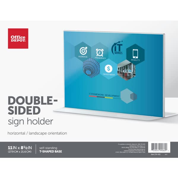 Office Depot(R) Stand-Up Sign Holder, Horizontal, 8 1/2"H x 11"W - NewNest Australia