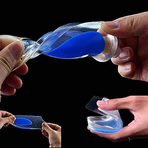 kuou 2 Pairs Silicone Gel Heel Cups, 3.8 inch Insert Heel Lift Shoe Insole Gel Heel Pads for Bone Spurs Pain Relief Protectors of Your Sore or Bruised Feet Best Insole Gels Treatment (M) Small - NewNest Australia