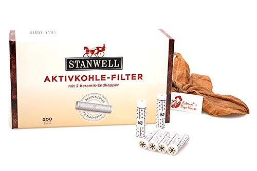 Stanwell Activated Carbon Filters 9 mm-Patented System for Maximum Smoking Enjoyment-Pack of 200, Ceramic, Grey, Medium - NewNest Australia