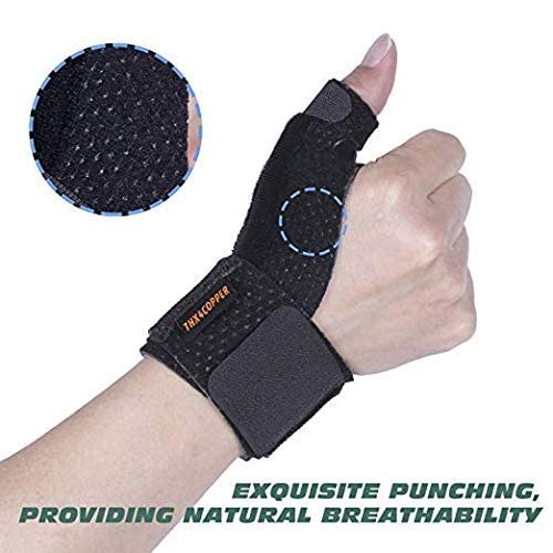 Thx4COPPER Compression Reversible Thumb & Wrist Stabilizer Splint for BlackBerry Thumb, Trigger Finger, Pain Relief, Arthritis, Tendonitis, Sprained, Carpal Tunnel, Stable, Lightweight, Breathable,S-M S-M - NewNest Australia