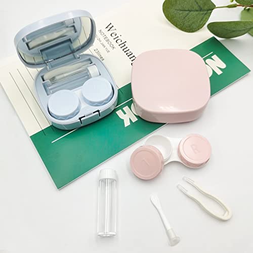 Ityoos Contact Lens Case Set, Portable Contact Lens Case, Mini Travel Set For Contact Lenses, Contact Lens Box With L And R Caps, Blue And Pink, Pack Of 2, Blue And Pink, Briefcase - NewNest Australia