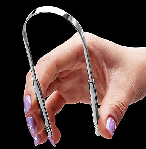 JOX Tongue Scraper Naturally Anti-Microbial - 100% Stainless Steel Tongue scrapers Tongue Care Tool Best Metal Tongue Cleaner and Bad Breath for Adults Oral Hygiene Includes 1 Cotton Bag (1) - NewNest Australia