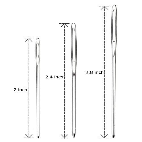 Hekisn Large-Eye Blunt Needles, Stainless Steel Yarn Knitting Needles, Sewing Needles, Crafting Knitting Weaving Stringing Needles,Perfect for Finishing Off Crochet Projects (9 Pieces) 9 Pieces - NewNest Australia