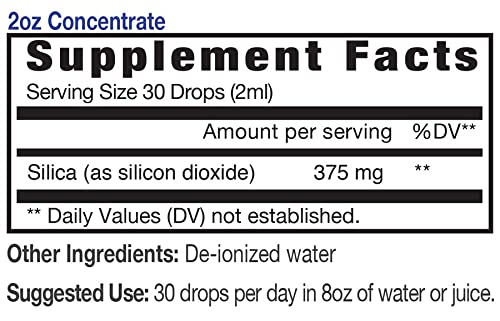 Eidon Liquid Silica Mineral Concentrate - Silica Supplement for Hair & Collagen Production, Vegan, Gluten-Free, Natural, Bioavailable, Ionic, No Artificial Colors or Preservatives - Silica Drops, 2 Ounce Bottle - NewNest Australia