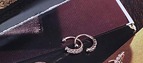 Ear Cuff Clip On Fake CZ Earrings Small Hoop Huggies Sterling Silver Cubic Zirconia No Piercing Cartilage Earring for Women Girls Hypoallergenic Huggie Hoops 10mm Gifts BFF - NewNest Australia