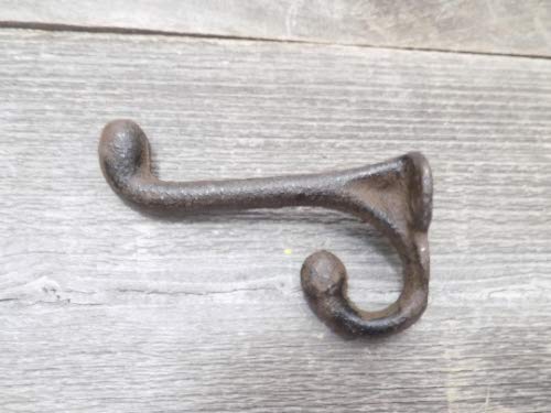 NewNest Australia - 5 Rustic Coat Hooks CAST Iron Acorn 3 1/4" Long HAT Wall School Towel 