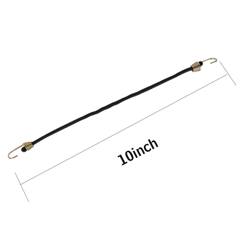 XSTRAP 10-Inch Mini Bungee Cords 20 Pieces Rubber Stretchy Bungee Cords with Steel Hooks for Tarp Covers, Canvas Canopies, Motorcycle, Cargo(Black) Black - NewNest Australia