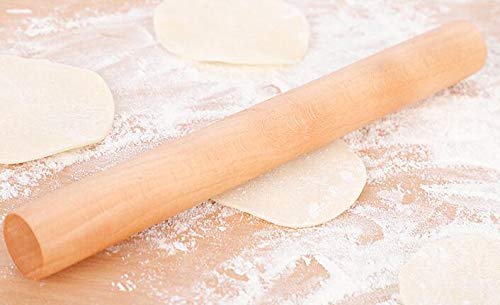 NewNest Australia - VNDEFUL 2PCS Solid Wood Rolling Pin Kitchen Baking Tool and Dough Stick Hand Rolling Pin Dumpling Wrappers 