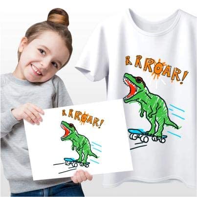 NuFun Activities Inkjet Printable Iron-On Heat Transfer Paper for T Shirts and Light Fabrics, Shirt Printing and DIY Projects - 8.5x11” - 50 Sheets - NewNest Australia