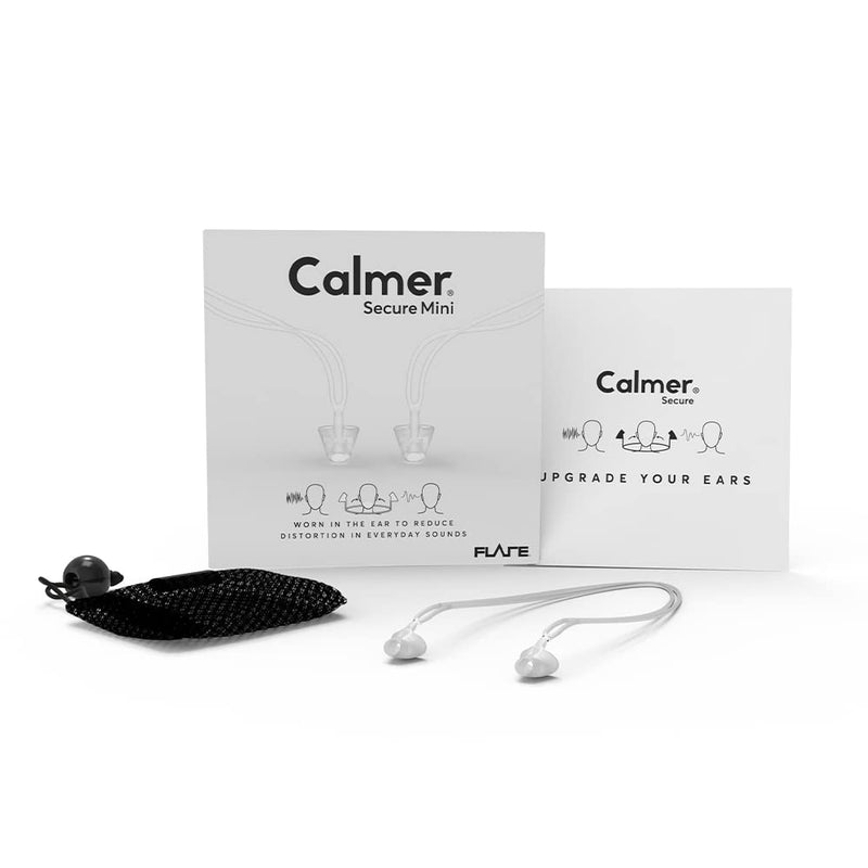 Flare Calmer Secure Mini - Small Ear Plugs Alternative - Reduce Annoying Noises Without Blocking Sound - Soft Reusable Flexible Silicone With Built-In Lanyard - Translucent - NewNest Australia