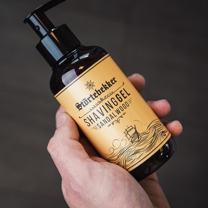 Störtebekker® Premium shaving gel for shaving preparation - classic shaving - 180ml shaving gel - transparent shaving gel for men with sandalwood scent - high-quality ingredients - made in Germany - NewNest Australia