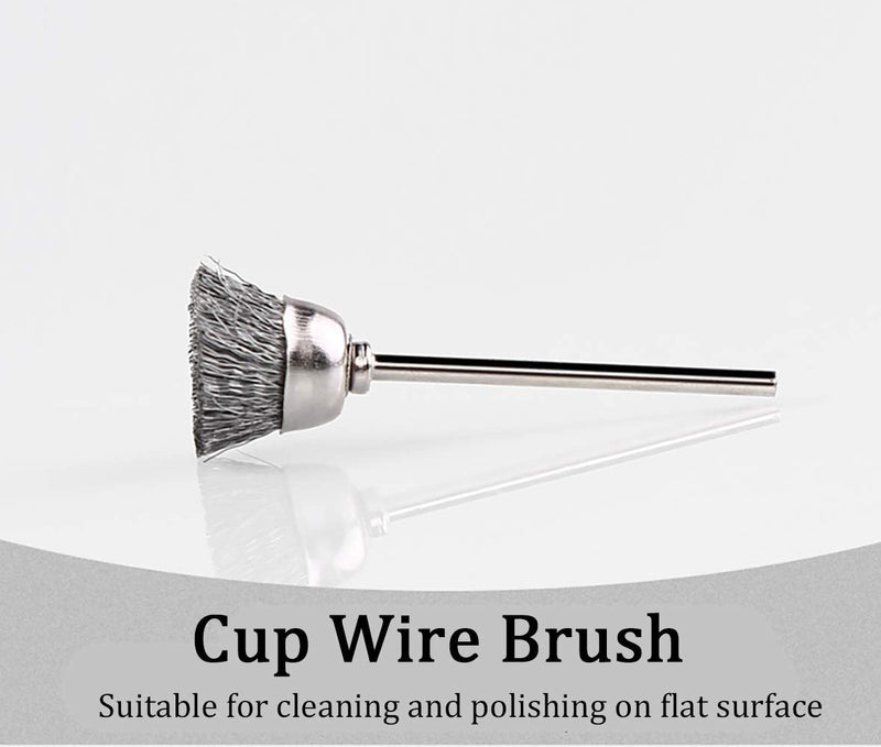45 Pieces Stainless Steel Wire Brushes Wheel Cup Pen Brush Set Polishing Attachment Kit for Dremel Grinder Rotary Tools (Silver) 45Pcs Silver - NewNest Australia