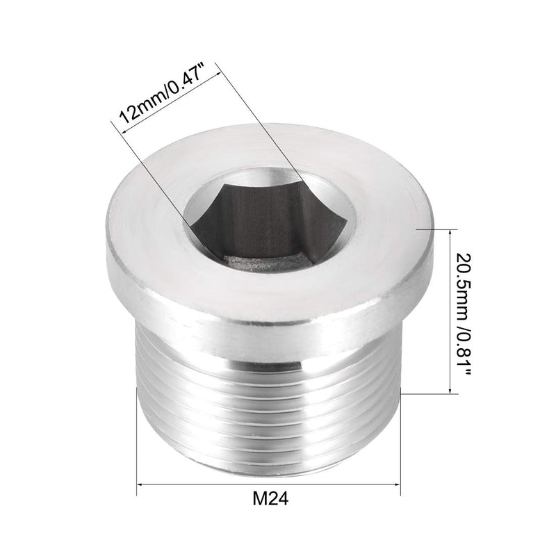 uxcell Countersunk Plug Internal Hex Head Socket with Flange - M24 X 1.5 Male Stainless Steel Pipe Fitting Thread - NewNest Australia