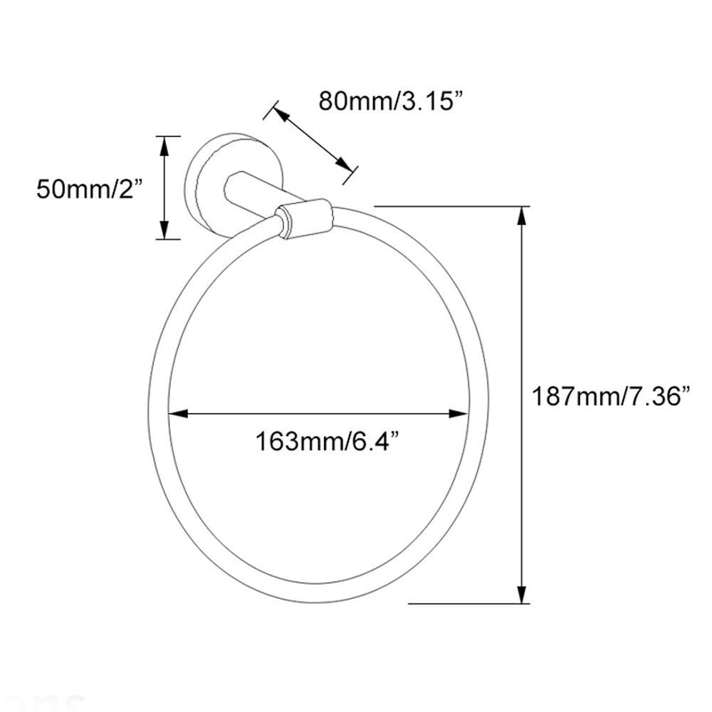 GERZWY Hand Towel Ring, SUS 304 Stainless Steel Swivel Kitchen Towel Hanger, Modern Round Bathroom Hardware Space Saver, Matte Black A23090-BK - NewNest Australia