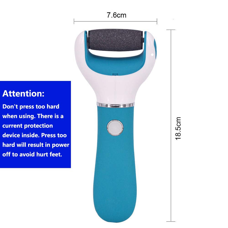 BOMPOW Electronic Foot File, Hard Skin Remover, Pedicure Tool with 2 Roller and Rechargeable Callus Foot Care Tool for Dry Dead and Cracked Feet, Blue - NewNest Australia