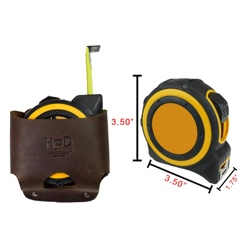 Hide & Drink, Large Leather Tape Measure Holder, Tool Holster w/ Easy Belt Loop for Handymen, Carpenters, Electricians, Durable Hammer Pouch, Handmade Includes 101 Year Warranty :: Bourbon Brown - NewNest Australia