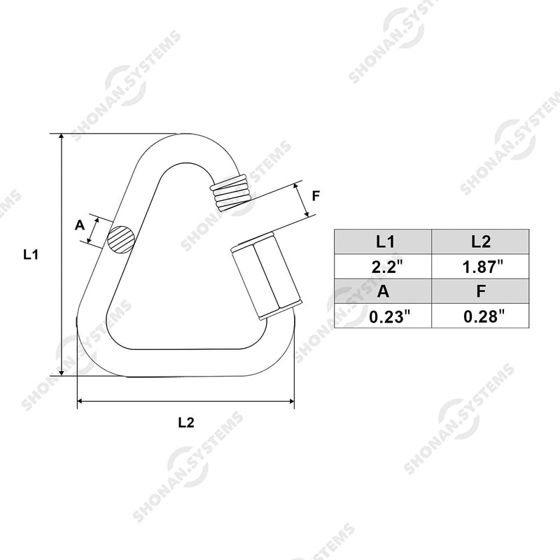 SHONAN Delta Quick Link 2.2 Inch Triangle Quick Links Stainless Steel Triangle Carabiners Marine Grade, 4 Pack, 880 Lbs Capacity 2.2 Inch, 4 Pack(Marine Grade) - NewNest Australia