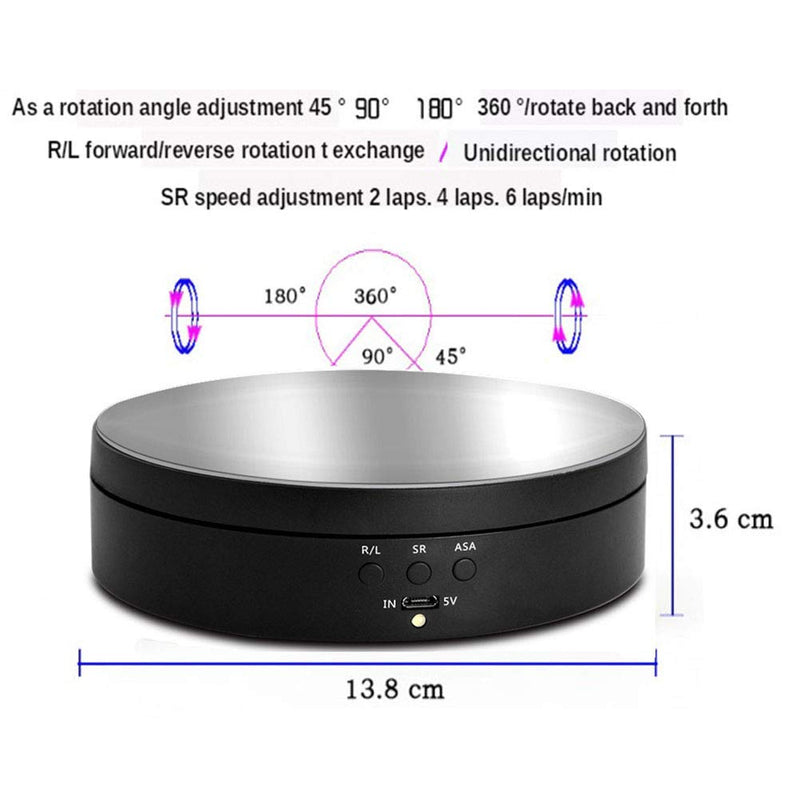 NewNest Australia - Rotating Display Stand, 360 Degree Motorized Rotating Turntable Display Stand for Photography Products and Shows, Max Load 6.6Lb Video Show (Black) BLACK 