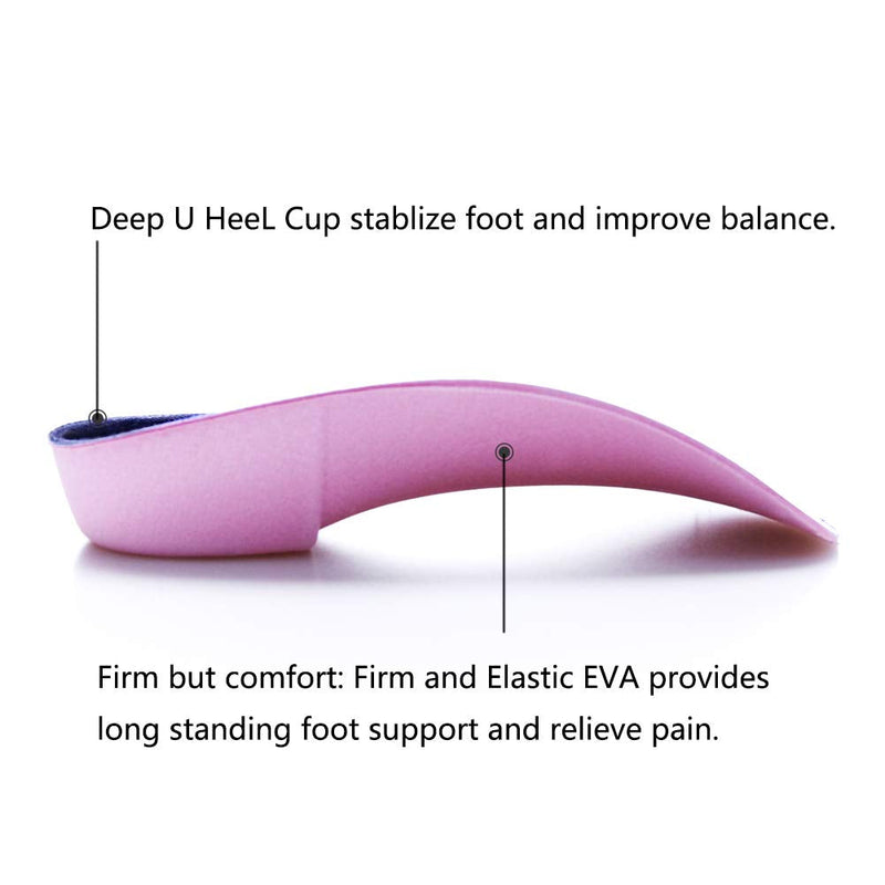 PCSsole 3/4 Orthotics Shoe Insoles High Arch Supports Shoe Inserts for Plantar Fasciitis, Flat Feet, Over-Pronation, Relief Heel Spur Pain  (S:Men5-6/Women6-7) Men5-6/Women6-7 - NewNest Australia