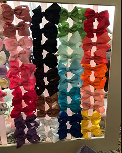 40Pieces Boutique Grosgrain Ribbon Pinwheel 3" Hair Bows Alligator Clips For Babies Toddlers Teens Gifts In Pairs - NewNest Australia