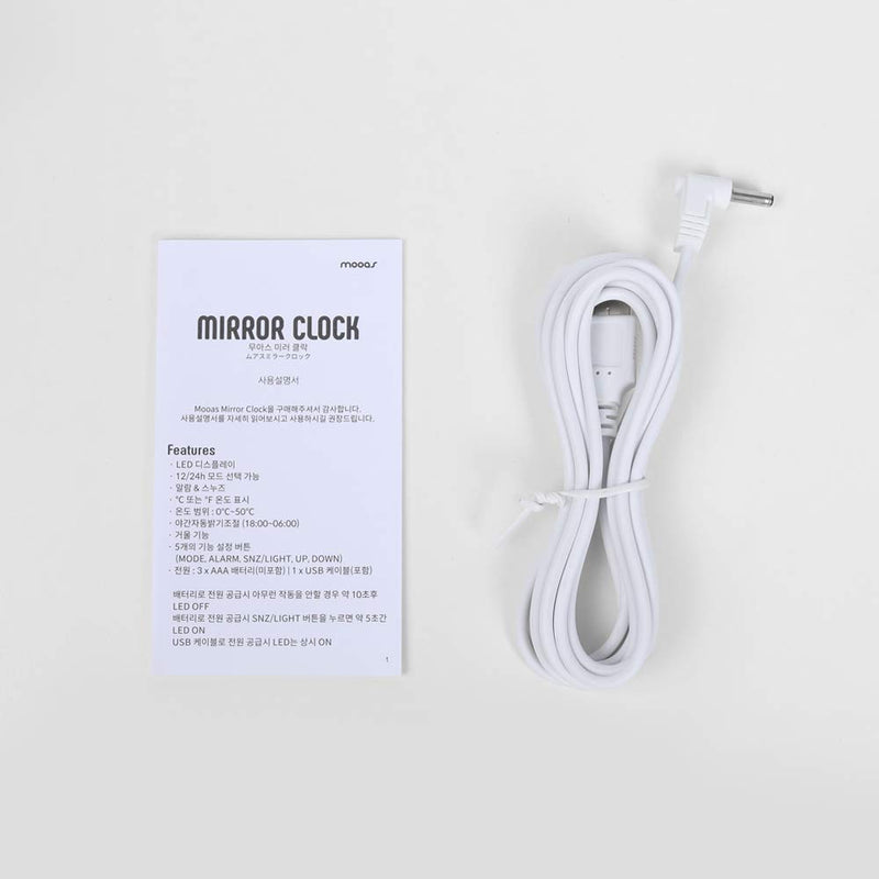 NewNest Australia - mooas LED Digital Mirror Clock 2 Types, Alarm/Snooze, Temperature, LED Mirror Clock (Square) Square 