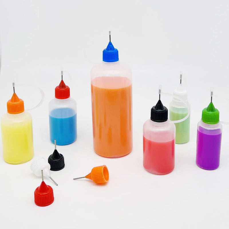 12 Pcs Needle Tip Bottle, MYYZMY 120ml /4 Ounce Precision Tip Applicator Bottles, with 2 Pcs Mini Funnel, Black Lid - NewNest Australia