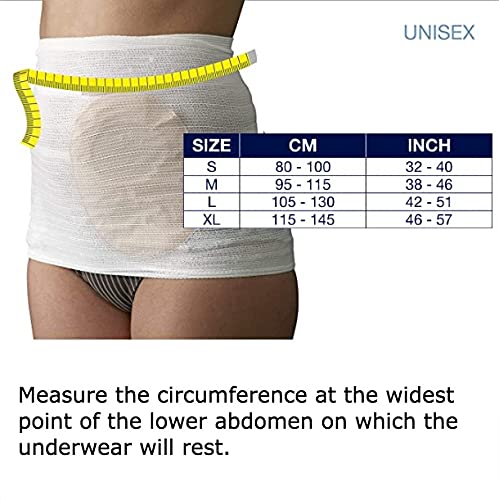 Corsinel Pack Of 3 Stomasafe Classic Two-Layer Abdominal Bandage With Light Support For Fixing The Ostomy Bag ‚Îç Belly Band For Easy Donning And Unhindered Access To The Stoma, White, L - NewNest Australia