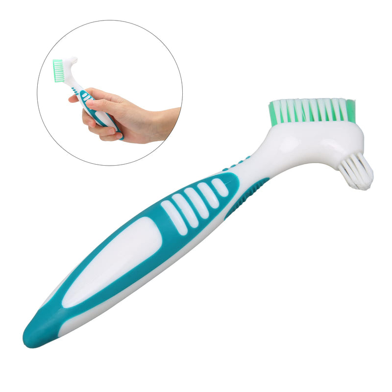 Denture brush, denture cleaner with multi-layer, soft bristles, removal of plaque bacteria, effective cleaning, prevents tartar, safe, non-toxic toothbrush for false teeth - NewNest Australia