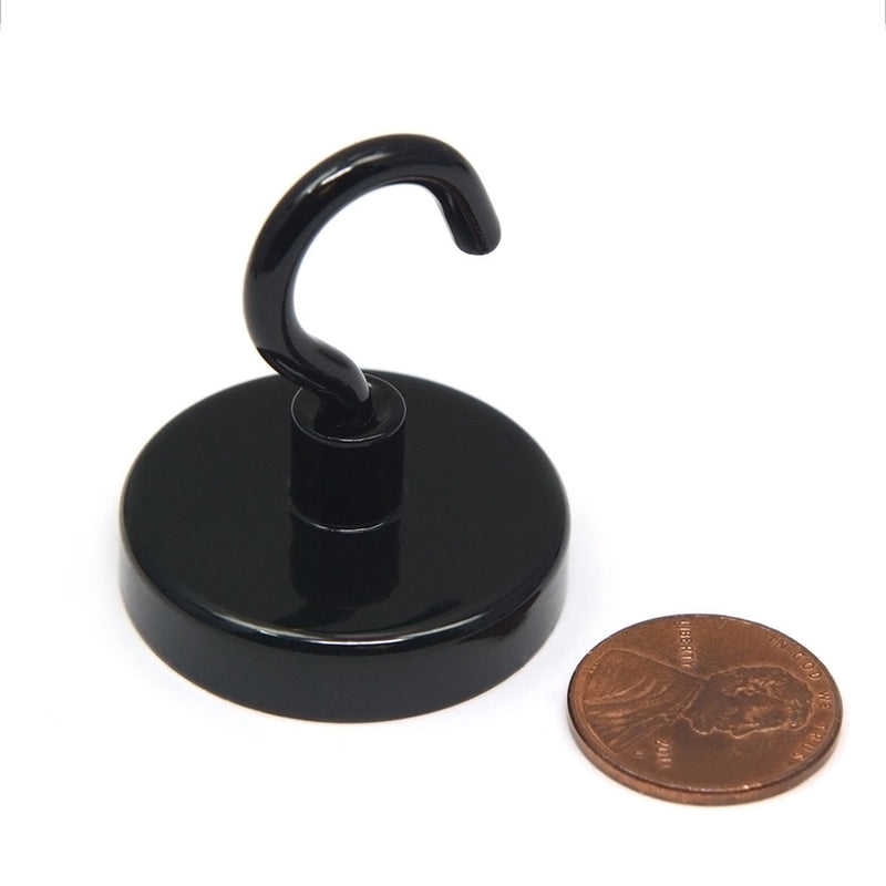CMS Magnetics® Ceramic Magnet Hook (6-Count) 1 1/4" in Diameter with 18 LB Holding Power, Strong Hook for Kitchen, Bathroom, Curtains, Garage, Office, Fridge, Cruise, Workplace Black - NewNest Australia