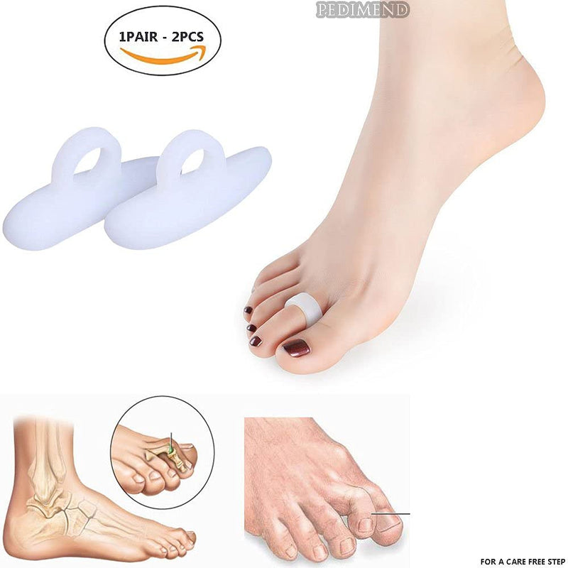 PEDIMEND™ Silicone Gel Hammer Toe Pads - Instantly Relieve Pressure on Bent Toes - Provide Relief from Painful Hammered, Claw Curling, Mallet or Hammertoes - For Men & Women - Foot Care (1PAIR - 2PCS) 1pair - 2pcs - NewNest Australia