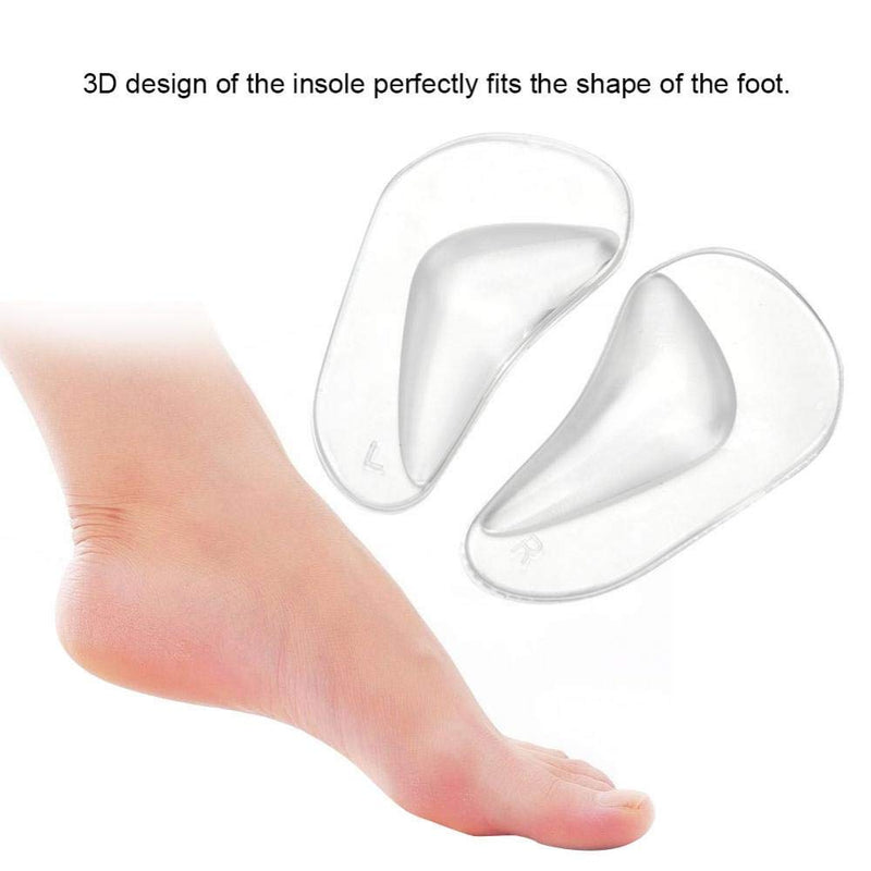 Silicone Orthotic Insoles, 2 Pairs/Set Orthotic Gel Feet Foot Arch Support Cushion Shoe Insoles Pads Flat Feet Plantar Fasciitis Insole Relieves Pain & Reduces Pressure for Men&Woman (Transparent) Transparent - NewNest Australia