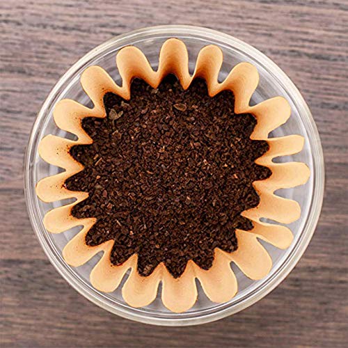 1-4 Cup Basket Coffee Filters,Natural Brown Biodegradable Basket Filters Paper Unbleached for Home Office Use,Coffee Filter Flowers, 50 Count - NewNest Australia