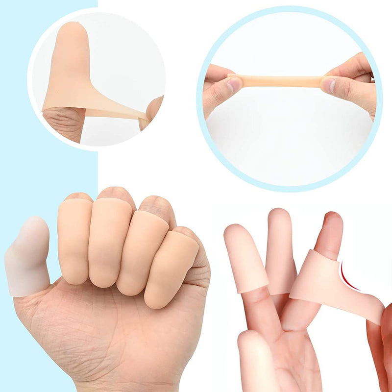 Gel Finger Cot, Gel Finger Protection, Silicone Gel Finger Cots Thumb Protection, Finger Sleeves, Finger Bandages, Ideal For Finger Cracking, Finger Arthritis, Finger Calluses, Pack Of 10 - NewNest Australia