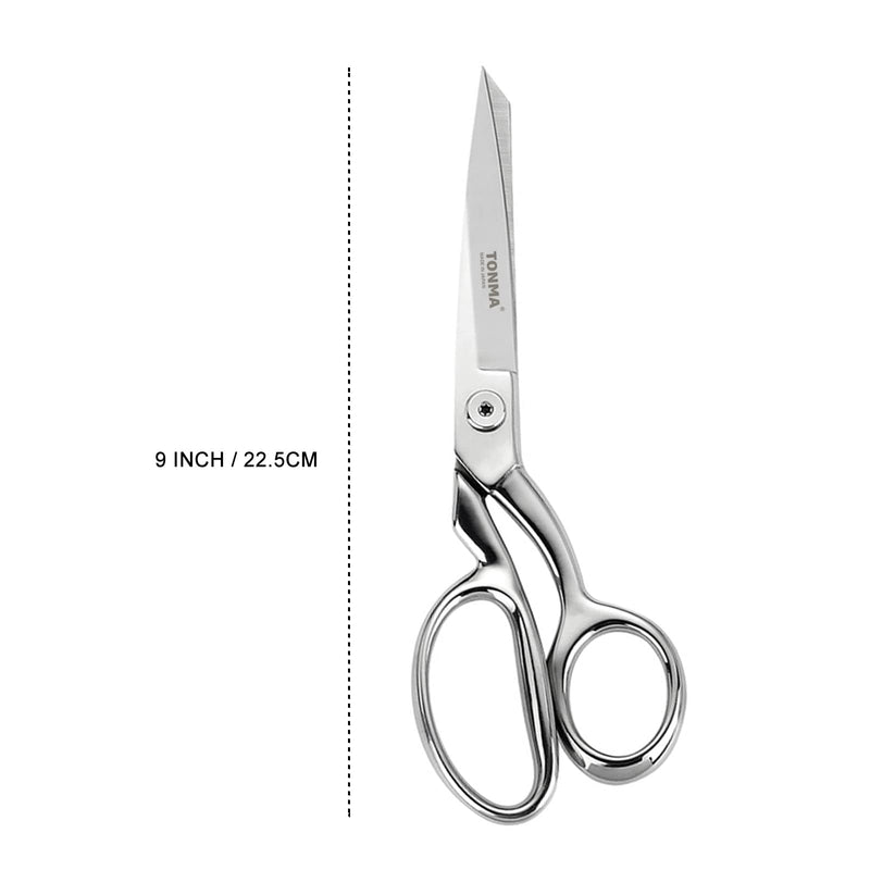 TONMA Sewing Scissors [Made in Japan] 9 Inch Professional Fabric Scissors, Heavy Duty Industrial Japanese All Stainless Steel Dressmaker Tailor Shears, Ideal for Cutting Fabric Cloth Denim Leather - NewNest Australia