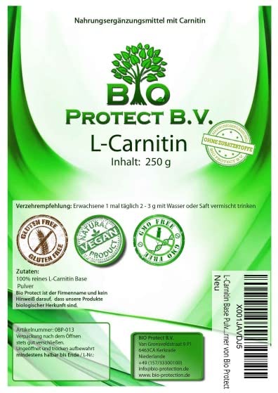 L-Carnitine Base Powder 250 g without additives - from Bio Protect - NewNest Australia