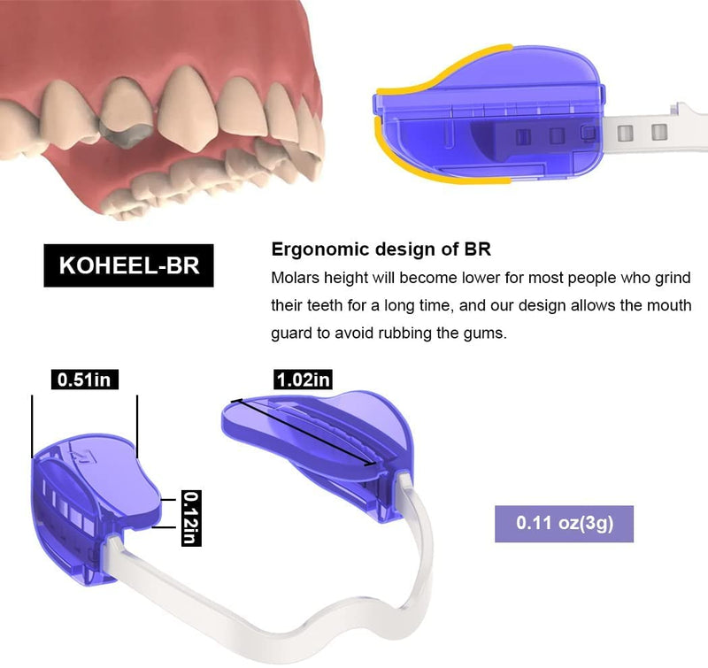 KOHEEL Adaptable bite splint against bruxism, grinding splint for night, eliminates teeth grinding (2 pieces) pack of 2 - NewNest Australia
